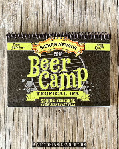 Sierra Nevada Beer Camp 2016 Tropical IPA Upcycled Spiral Notebook - Handmade Recycled Craft Beer Label Journal - Eco-Friendly Gift for Beer Lovers