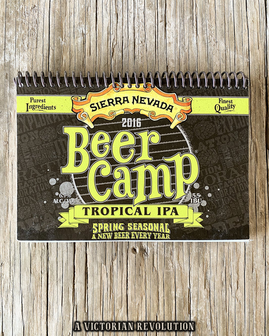 Sierra Nevada Beer Camp 2016 Tropical IPA Upcycled Spiral Notebook - Handmade Recycled Craft Beer Label Journal - Eco-Friendly Gift for Beer Lovers