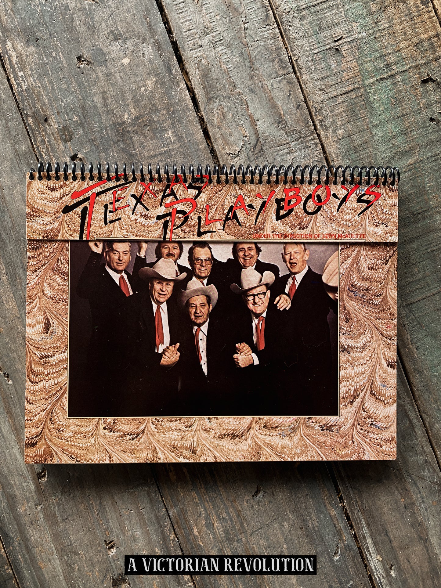 Texas Playboys - Under The Direction Of Leon McAuliffe - 1978 - Capitol Records - Western Swing - Salvaged + Upcycled Vinyl LP Record Album Cover Notebook