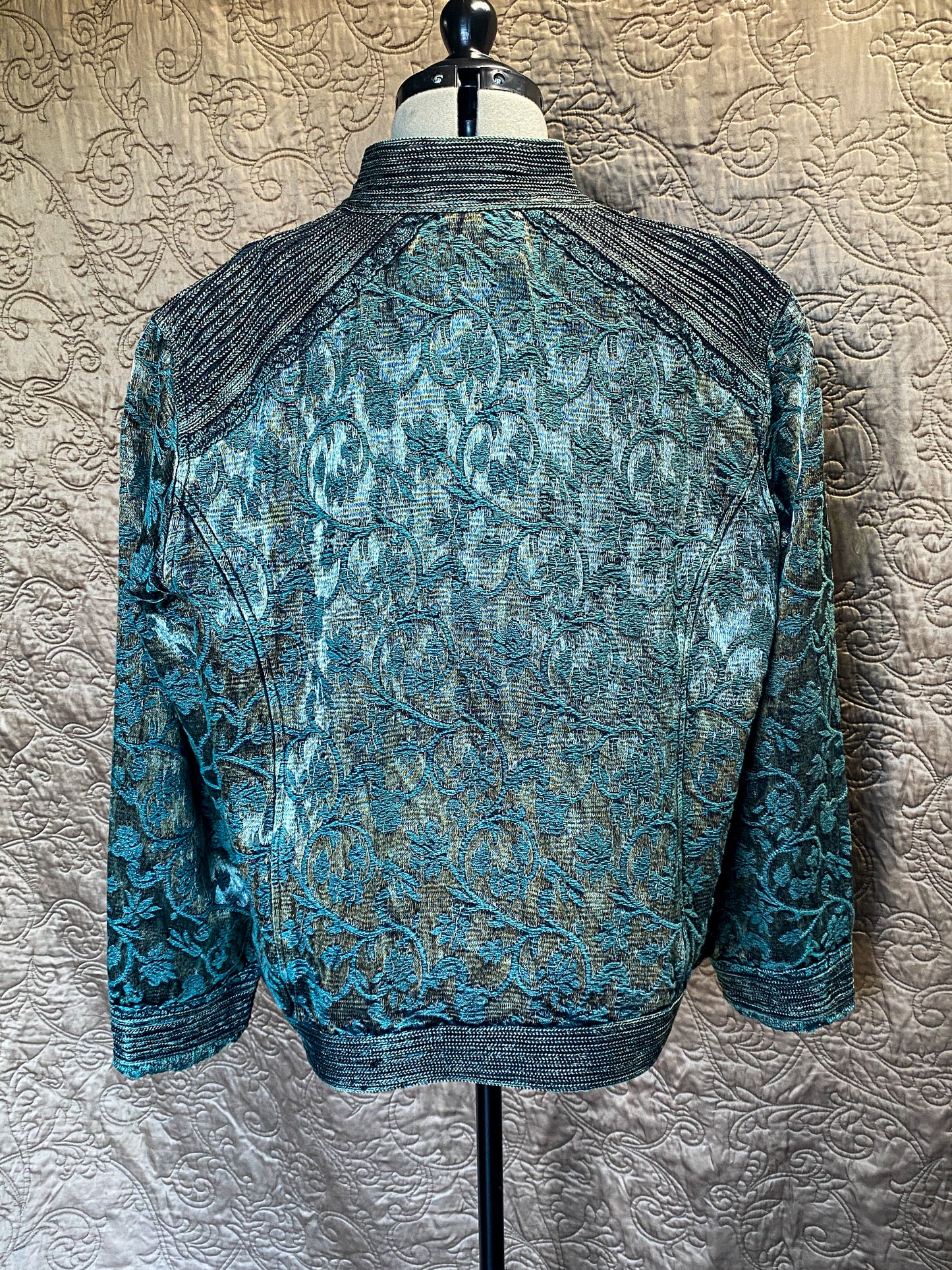 Teal green oriental style jacket - Coldwater Creek - Quirky, Elegant, Artsy, Festival - Large