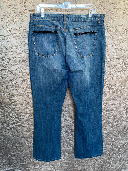 Twenty X Jackson Women's Jeans Lower Rise Slim Fit Bootcut Embellished Jeans - Size 13/14