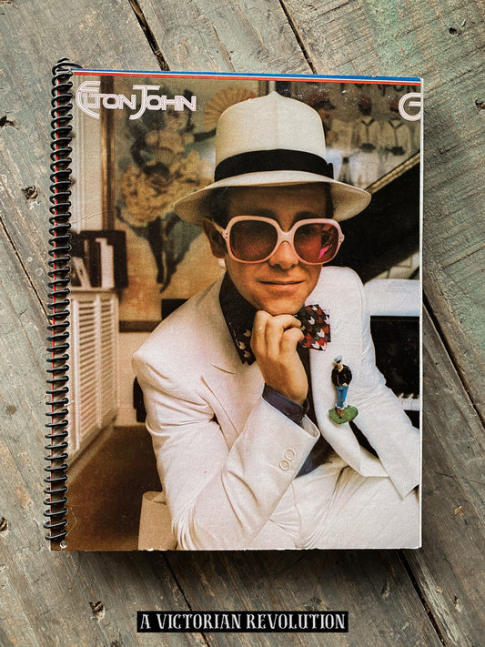 Elton John - Greatest Hits - 1974 - MCA Records - Pop Rock - Salvaged + Upcycled Vinyl LP Record Album Cover Notebook