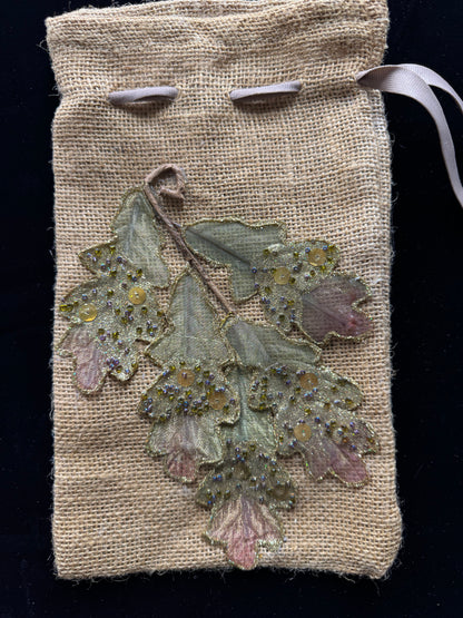 Drawstring bag with Autumn Leaf