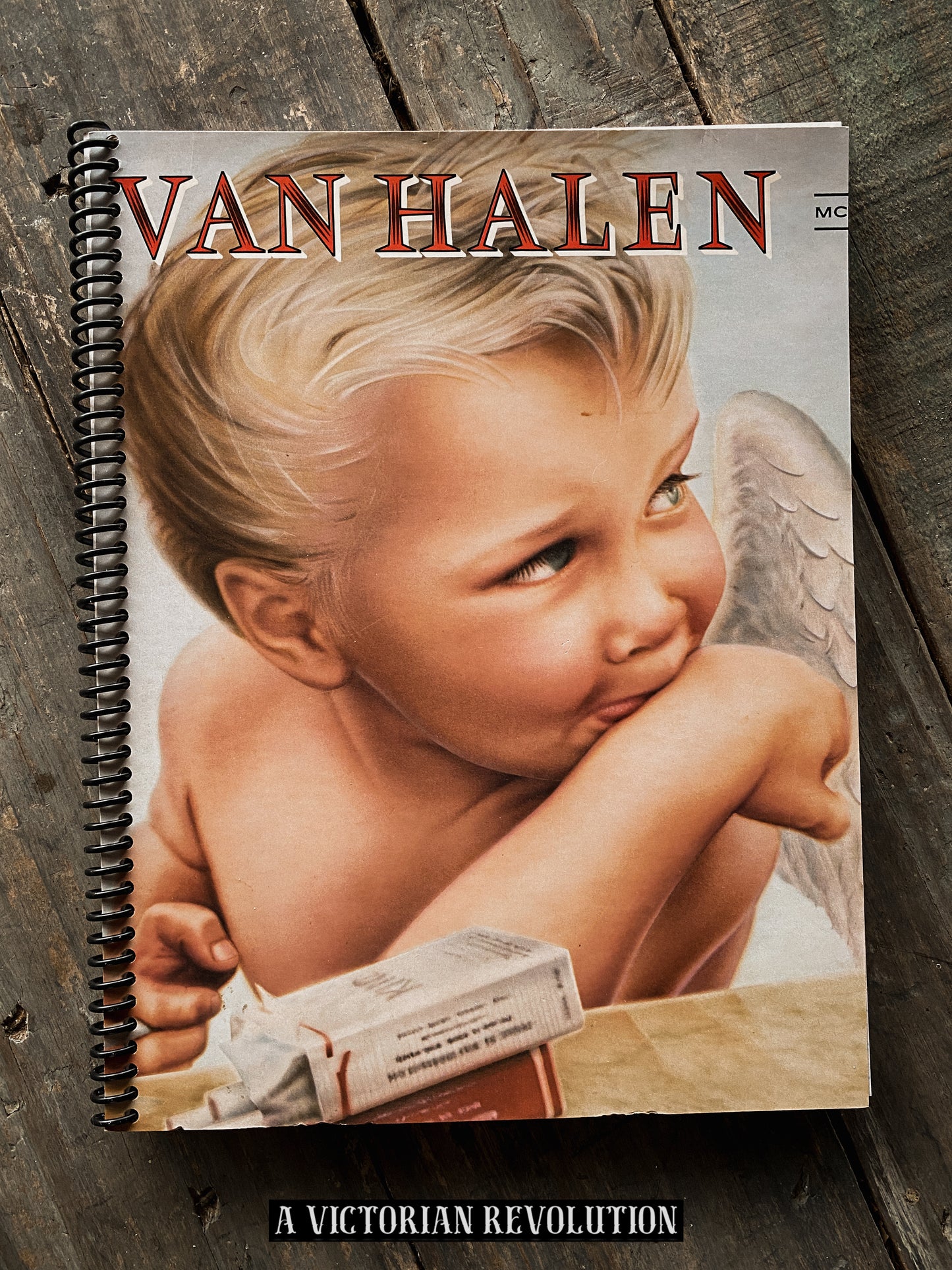 Van Halen - 1984 - Warner Bros. Records - Hard Rock - Salvaged + Upcycled Vinyl LP Record Album Cover Notebook