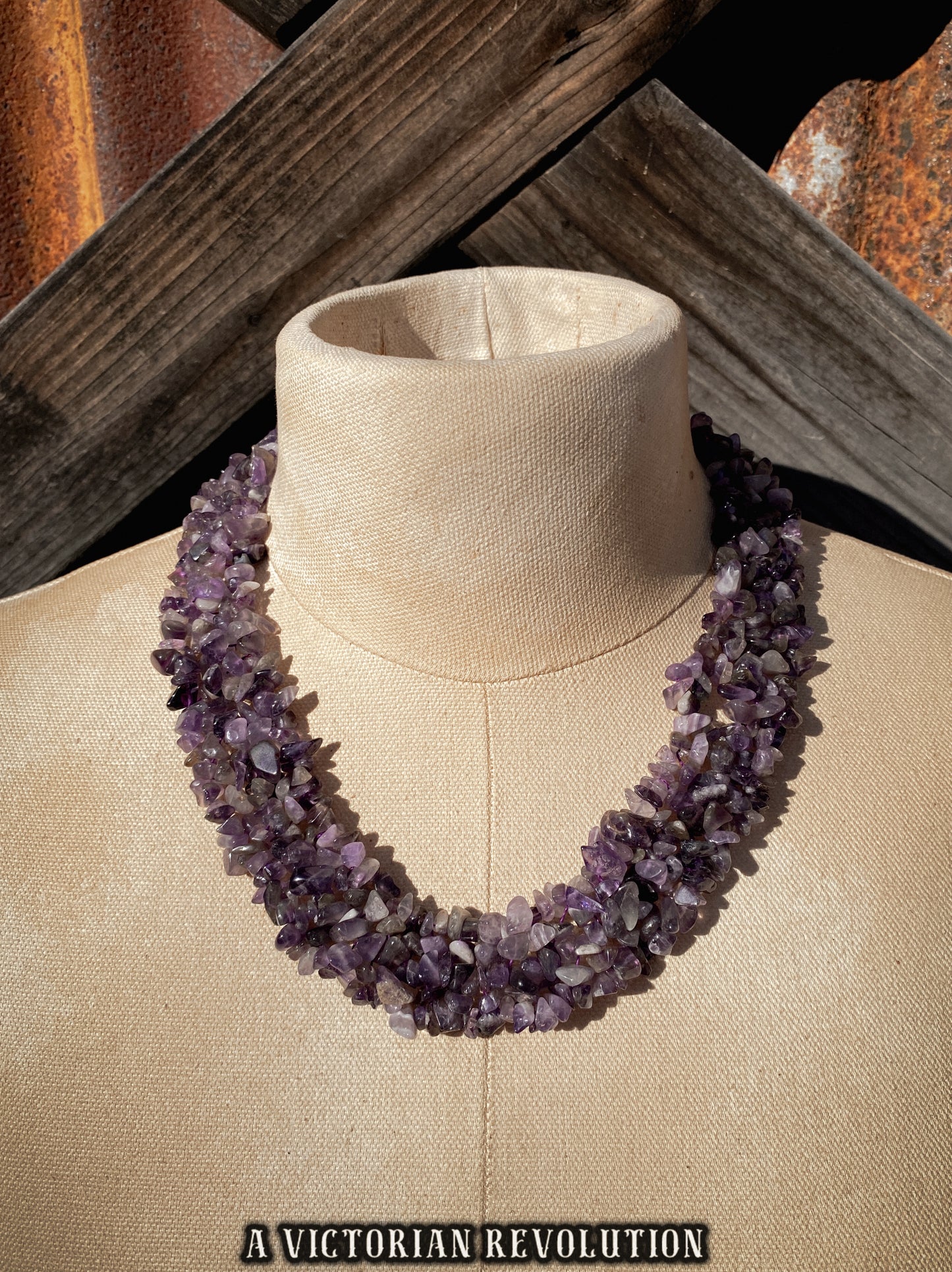 Deep Purple Amethyst Multi-Strand Necklace