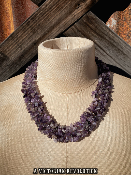 Deep Purple Amethyst Multi-Strand Necklace