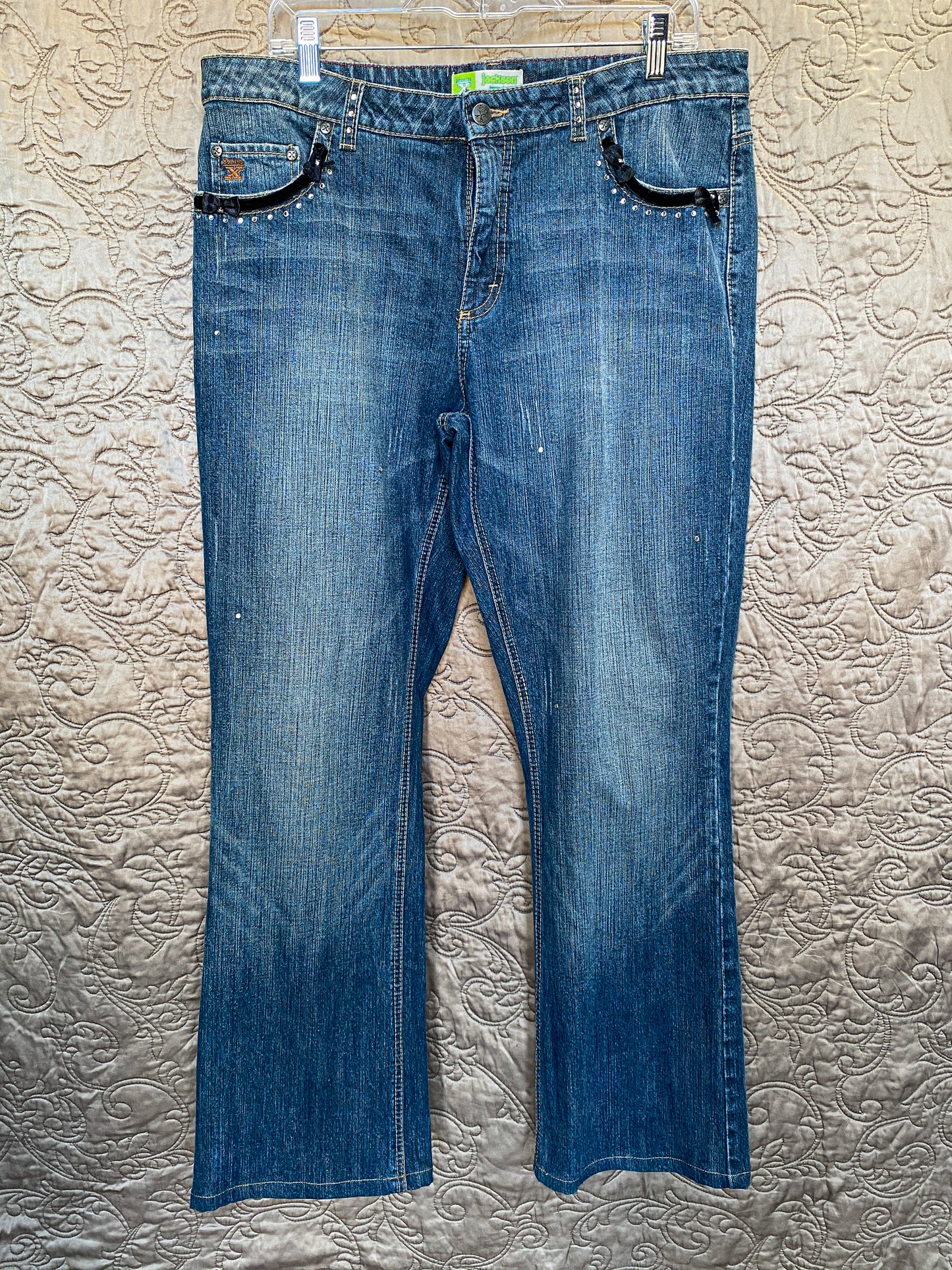 Twenty X Jackson Women's Jeans Lower Rise Slim Fit Bootcut Embellished Jeans - Size 13/14