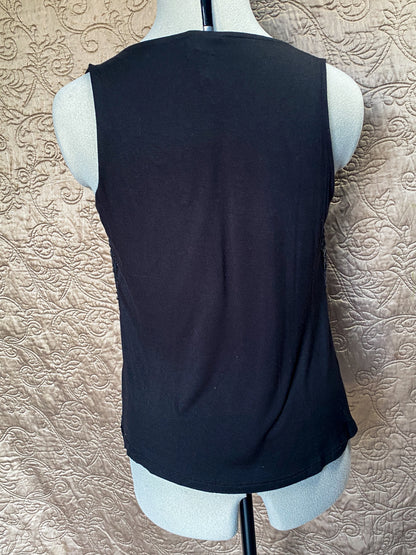 Black Sequin Tank Top - Worthington Petites- Art Deco Style - Size PM - Elegant Sparkly Sleeveless Shirt