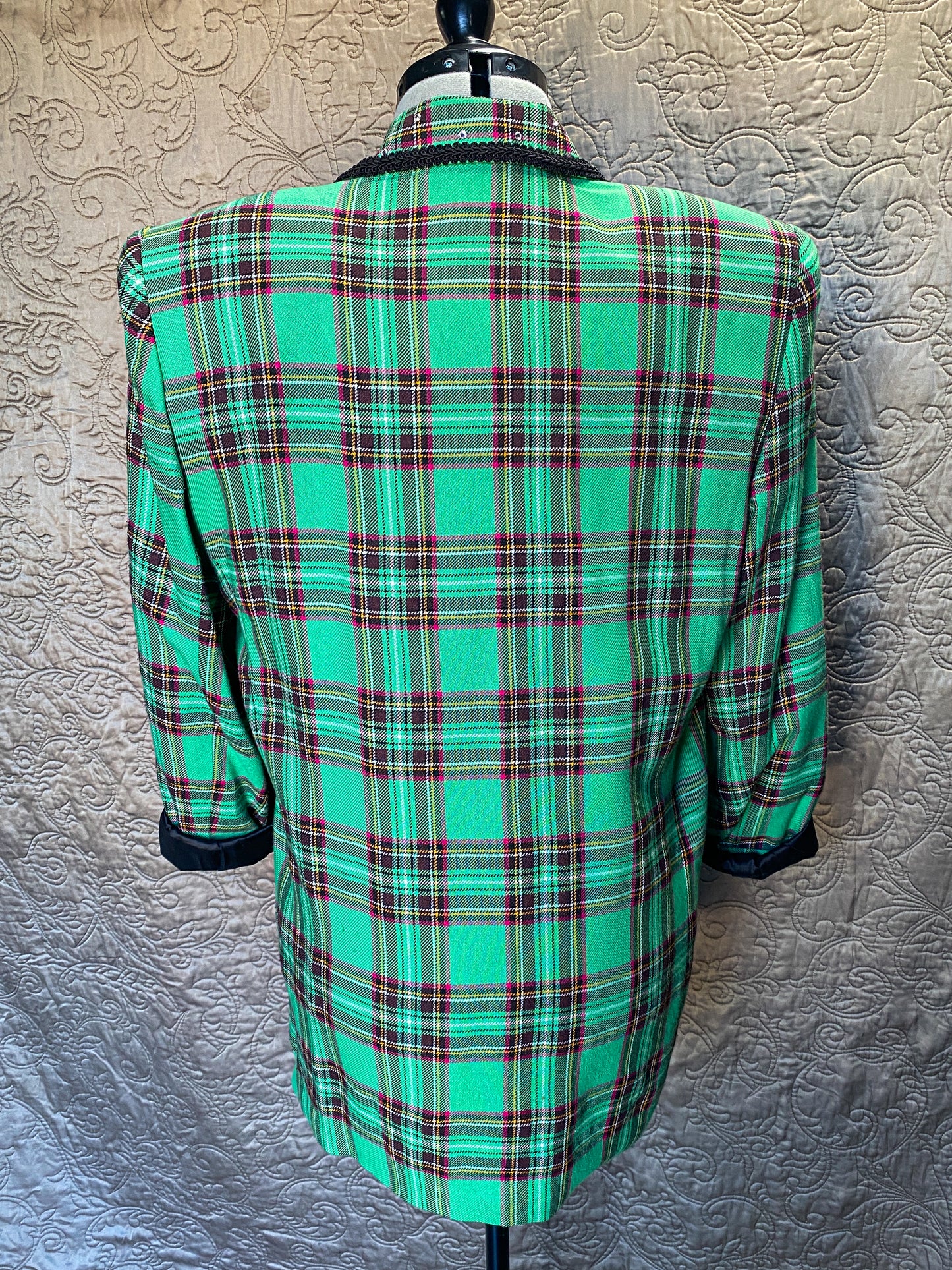 Green Plaid Jacket with Sparkles Large