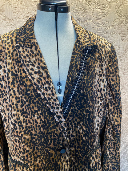 Leopard Print Blazer, Animal Print - Funky Glam - Large