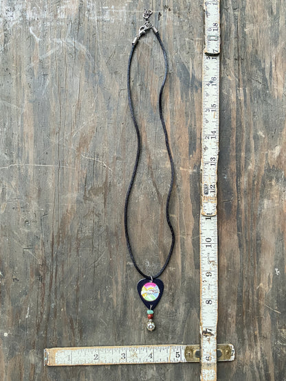 Pink Floyd Wish You Were Here - Guitar Pick Necklace - Handmade Jewelry - Retro Rock Music Style