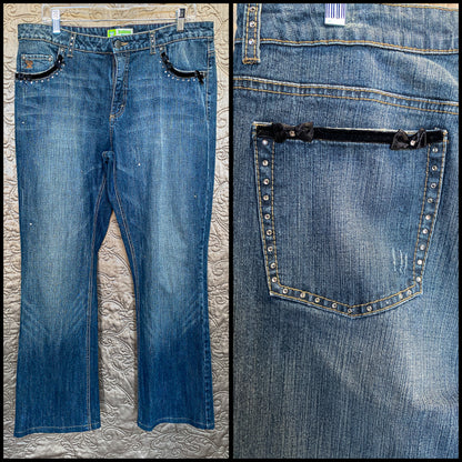 Twenty X Jackson Women's Jeans Lower Rise Slim Fit Bootcut Embellished Jeans - Size 13/14