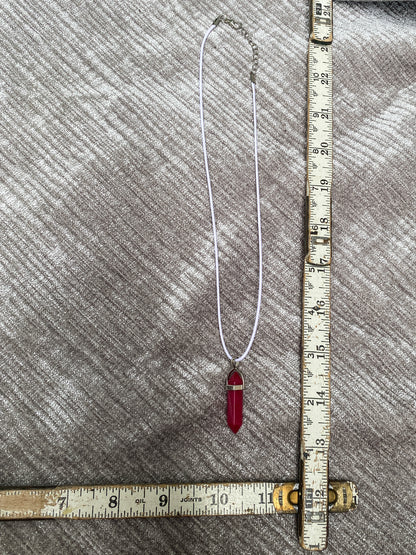 Magenta Pink Hexagonal Point Pendant Necklace - Funky Bohemian Style