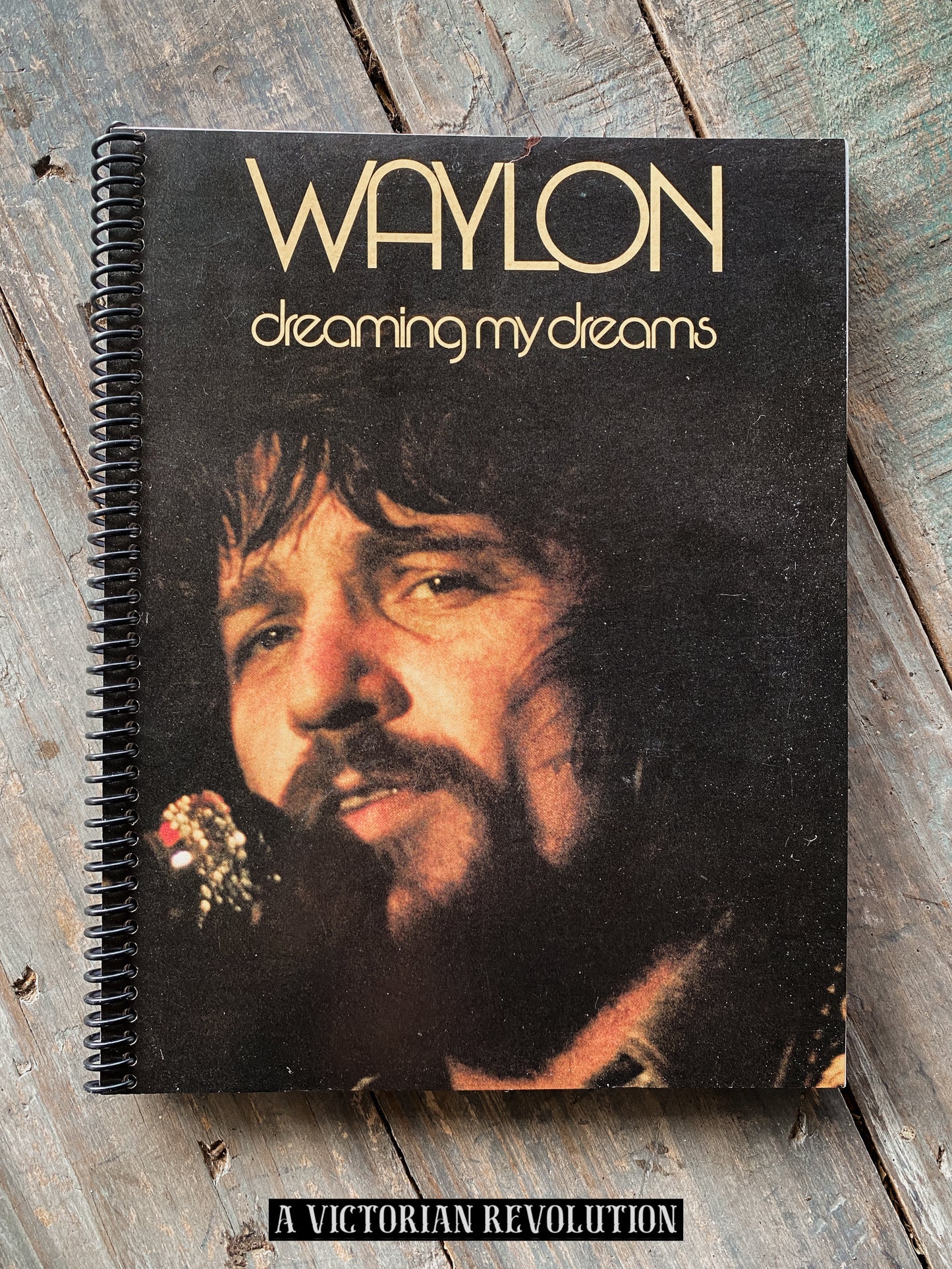 Waylon Jennings - Dreaming My Dreams - 1975 - RCA Records - Country / Outlaw Country - Salvaged + Upcycled Vinyl LP Record Album Cover Notebook