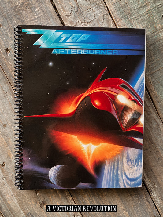 ZZ Top - Afterburner - 1985 - Warner Bros. Records - Blues Rock / Synth-Rock - Salvaged + Upcycled Vinyl LP Record Album Cover Notebook