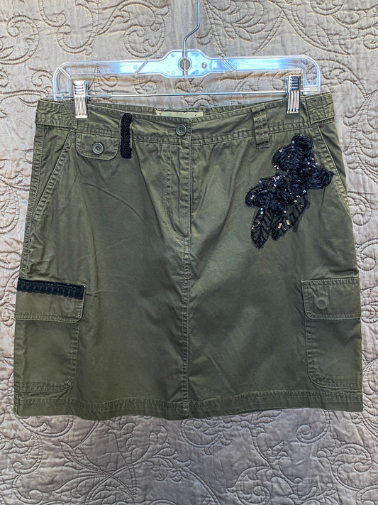 Ladies Cotton Skirt With Floral Sequins - SIZE 6