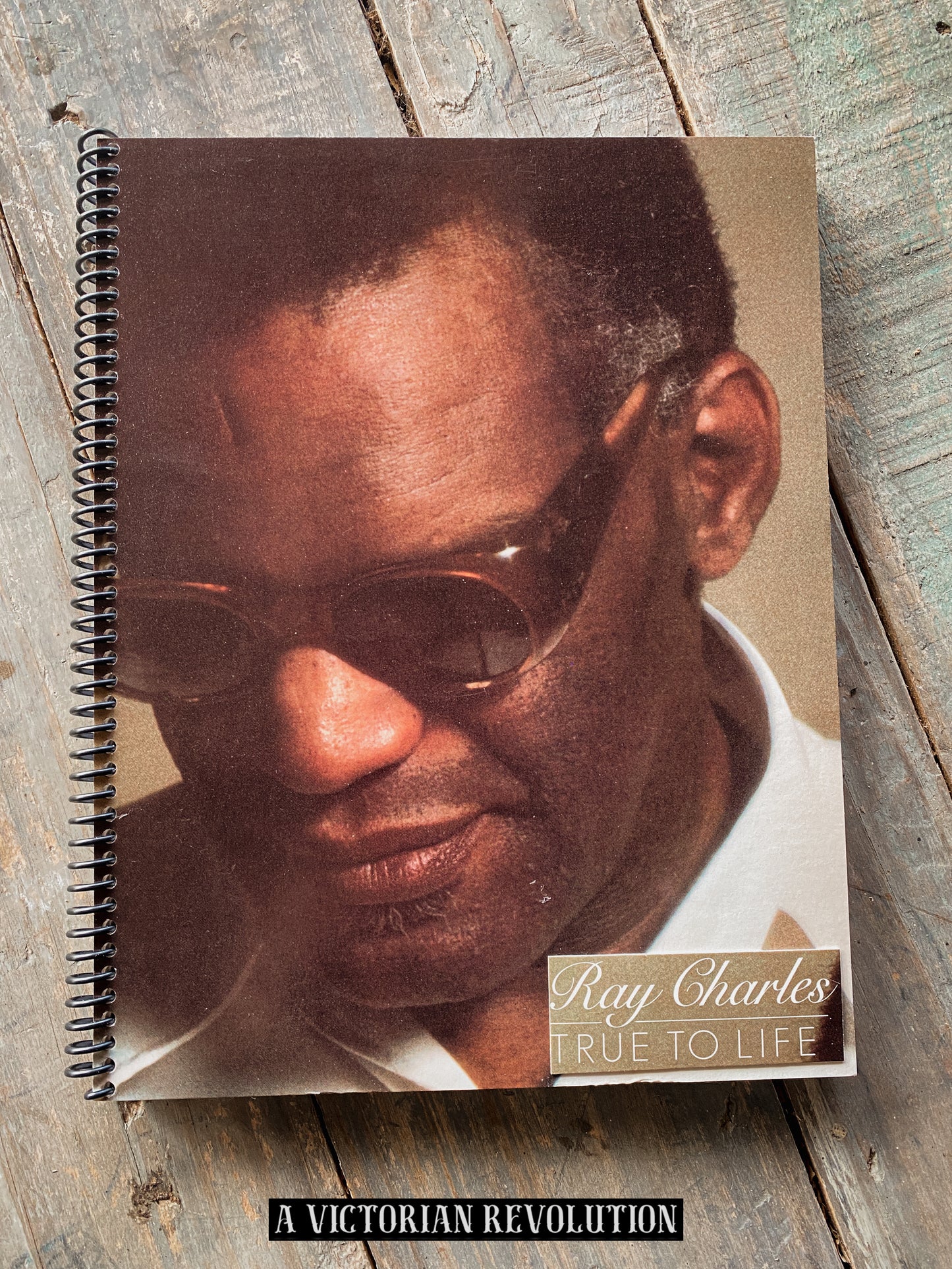 Ray Charles - True to Life - 1977 - Atlantic Records - Soul/R+B - Salvaged + Upcycled Vinyl LP Record Album Cover Notebook