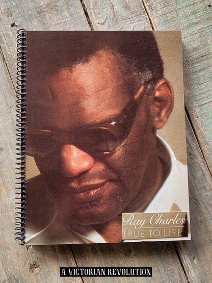 Ray Charles - True to Life - 1977 - Atlantic Records - Soul/R+B - Salvaged + Upcycled Vinyl LP Record Album Cover Notebook