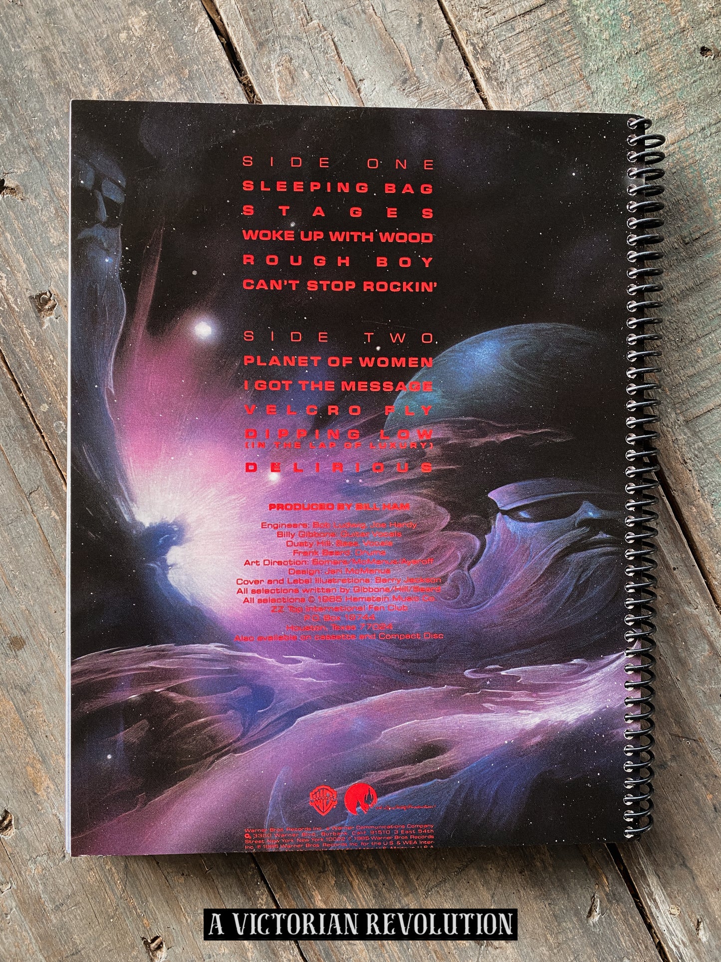 ZZ Top - Afterburner - 1985 - Warner Bros. Records - Blues Rock / Synth-Rock - Salvaged + Upcycled Vinyl LP Record Album Cover Notebook