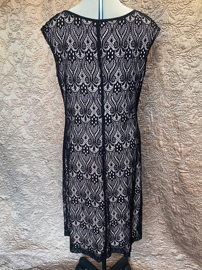 Black and Pink Lace Dress - Connected Apparel