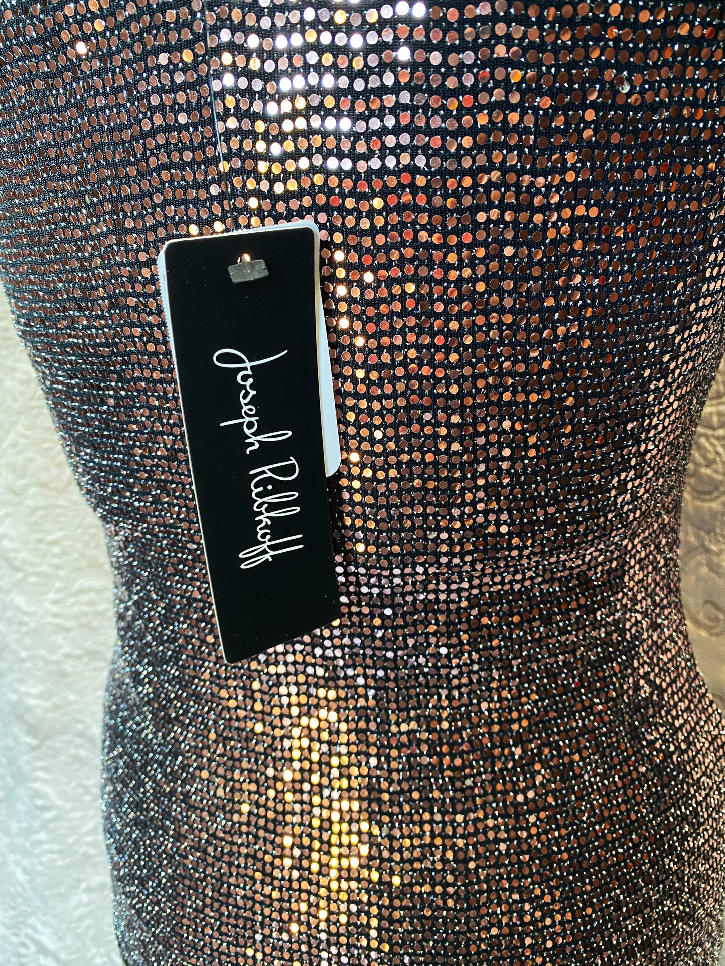 Bronze Metallic Joseph Ribkoff Glam Tank Top - V-Neck - Elegant Cocktail Party Shirt - New - Size 2
