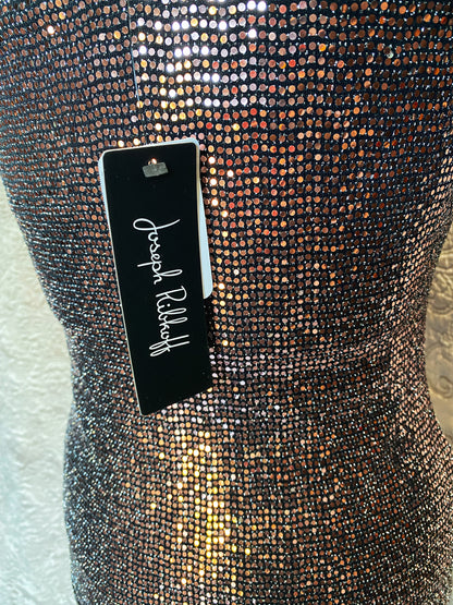 Bronze Metallic Joseph Ribkoff Glam Tank Top - V-Neck - Elegant Cocktail Party Shirt - New - Size 2