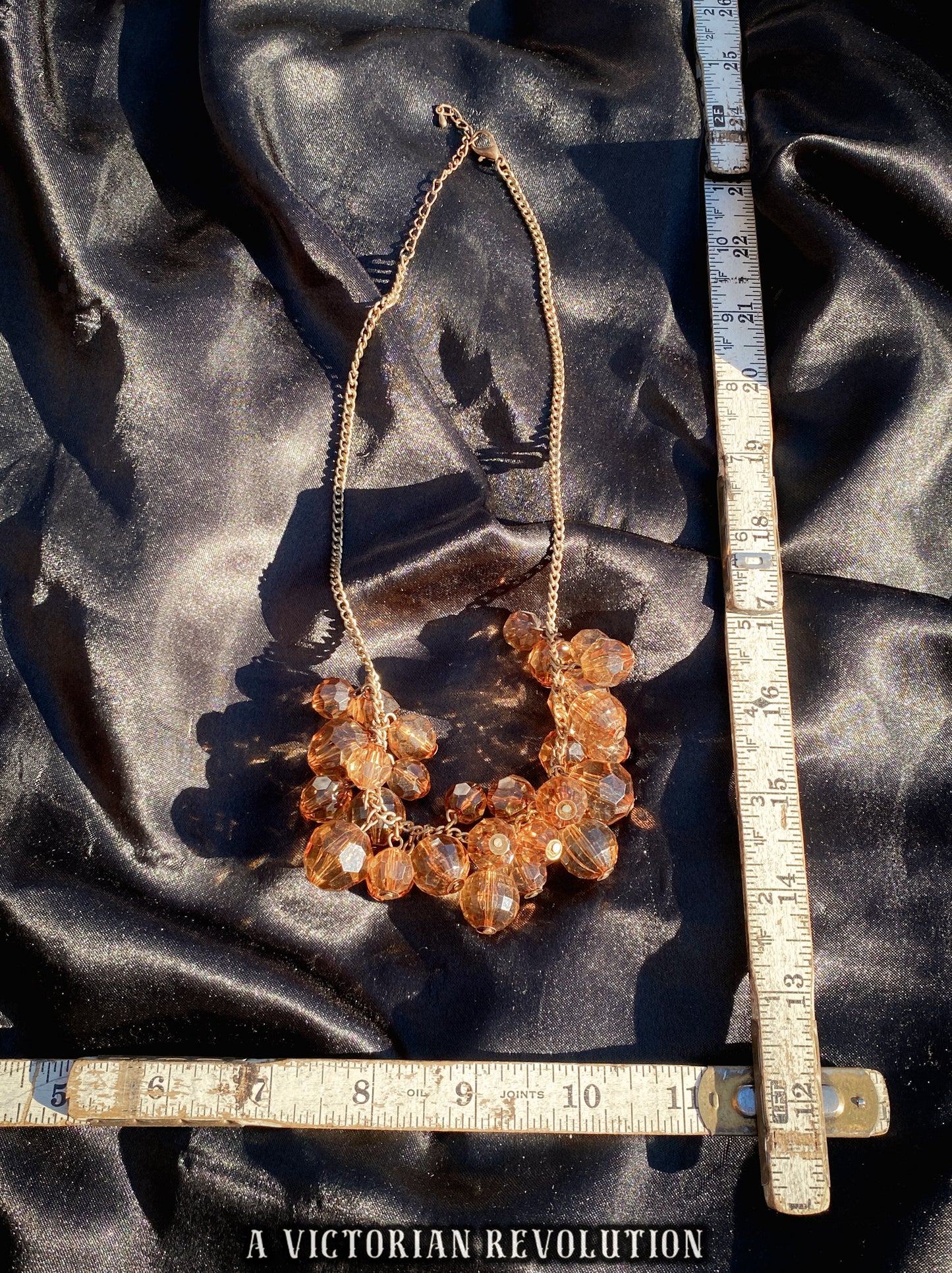 Amber Chunky Bib Necklace, Retro Style