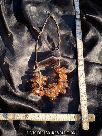 Amber Chunky Bib Necklace, Retro Style