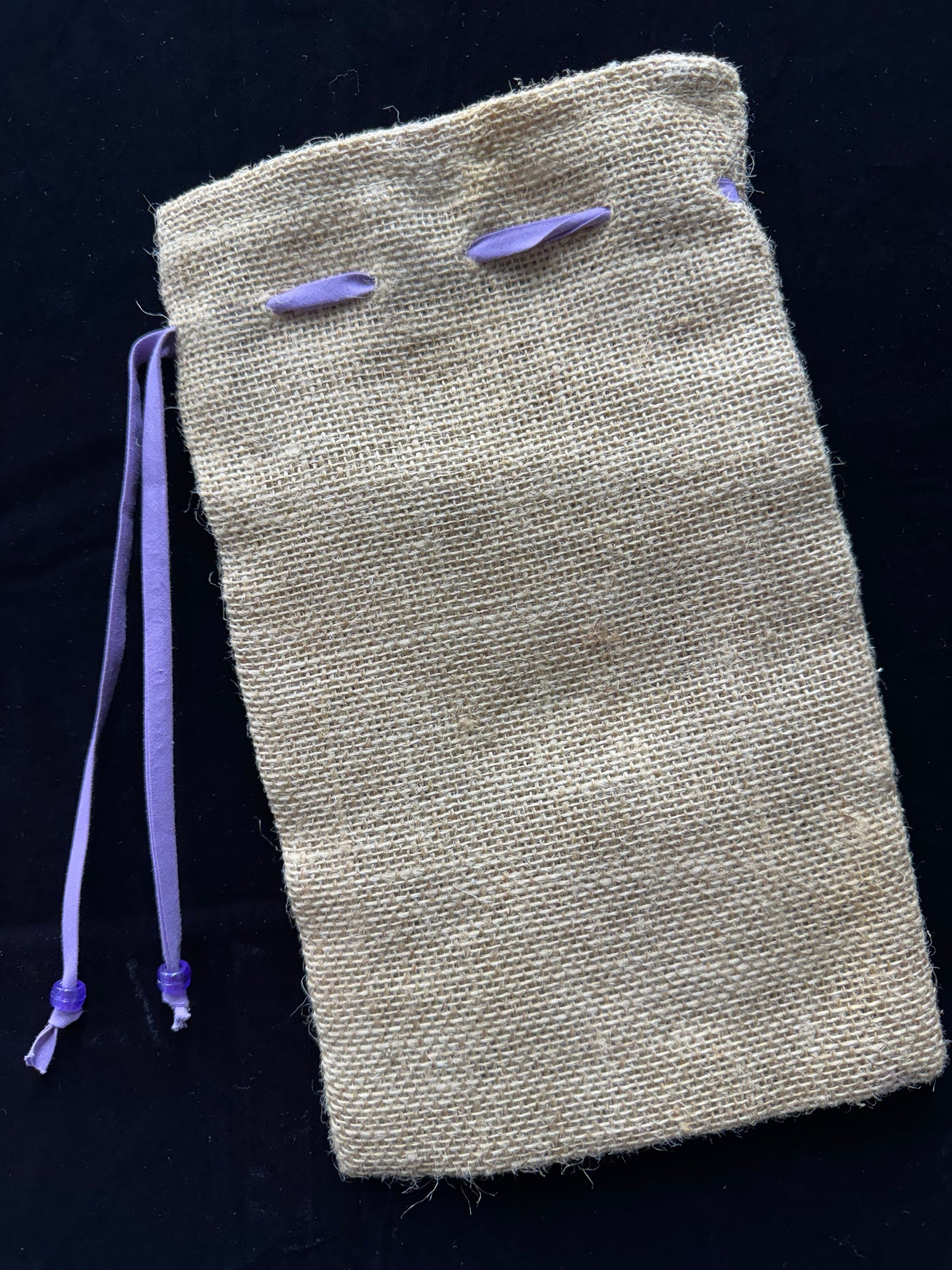 Drawstring Bag with Purple Flower