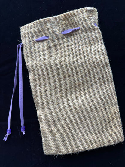 Drawstring Bag with Purple Flower