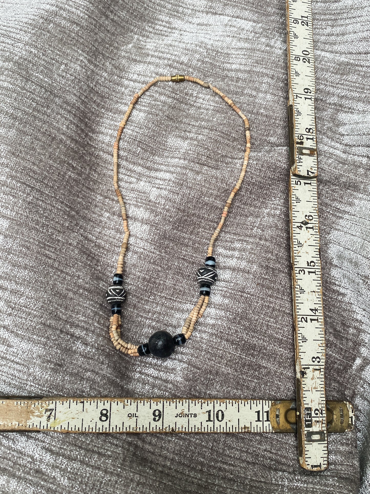 Vintage Earthy Tribal Style Wood Necklace - Earth Tones - Retro Surfer Hippie Jewelry
