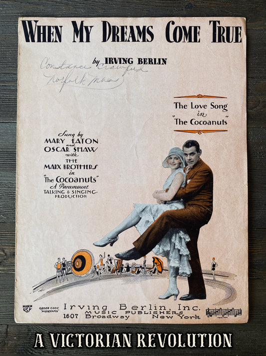 When My Dreams Come True - The Cocoanuts - Mary Eaton and Oscar Shaw - Love Song - Vintage Sheet Music - 1929