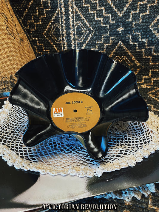 Joe Cocker - 1972 - A&M Records - Rock/Blues Rock - Salvaged + Upcycled Vinyl LP Record Album - Decorative Bowl