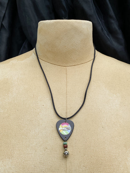 Pink Floyd Wish You Were Here - Guitar Pick Necklace - Handmade Jewelry - Retro Rock Music Style