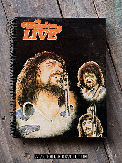 Waylon Jennings - Waylon Live - 1976 - RCA Records - Outlaw Country - Salvaged + Upcycled Vinyl LP Record Album Cover Notebook