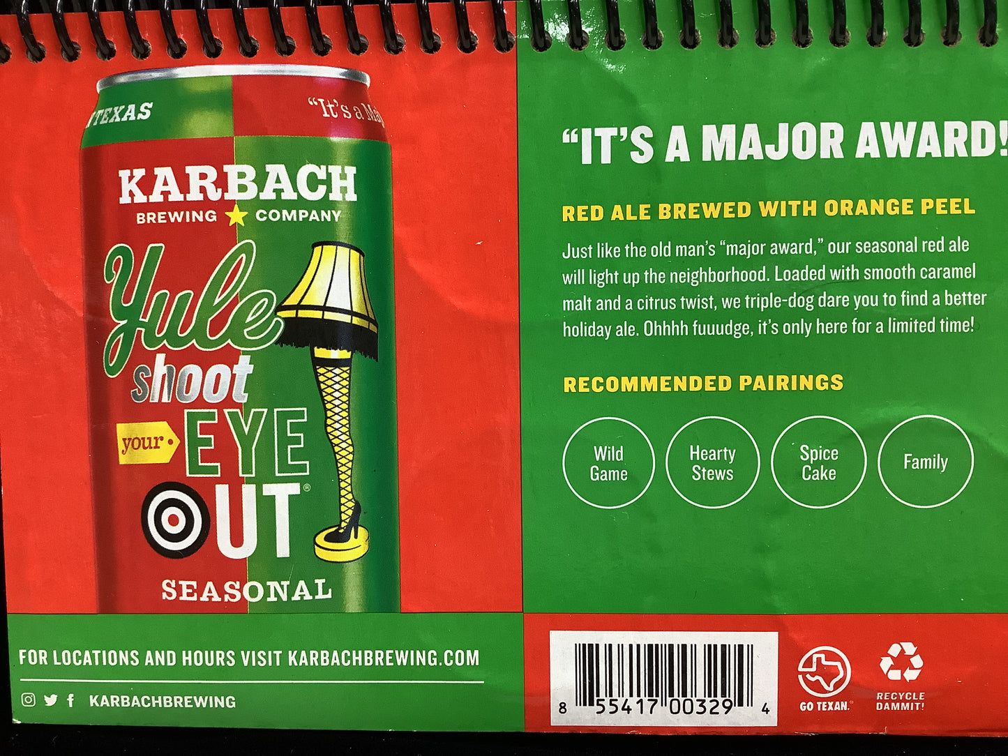 Karbach Fragile Recycled Beer Carton Notebook