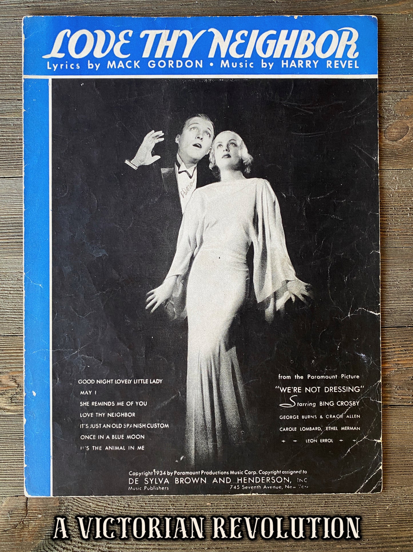 Love Thy Neighbor - We're Not Dressing - Sheet Music - 1934