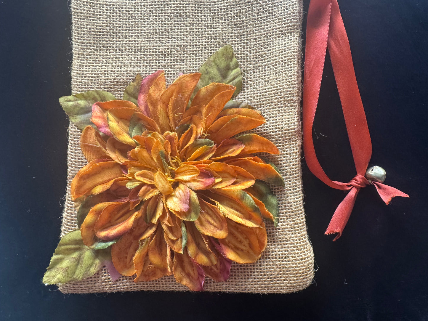 Drawstring Bag with Chrysanthemum