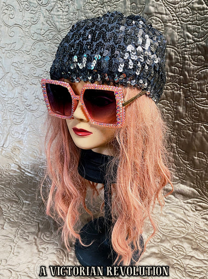 Sequin Beret - Slouchy Disco Glam Hat