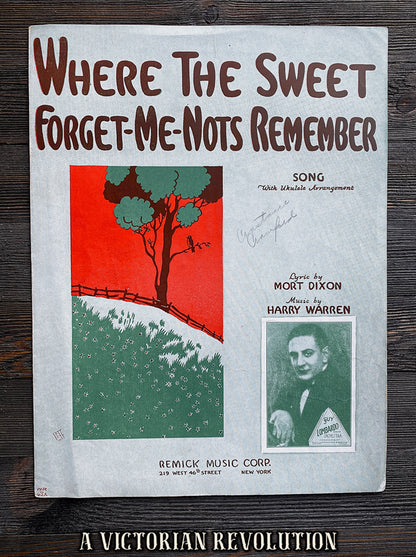 Where the Sweet Forget-Me-Nots Remember - Guy Lombardo - Vintage Romance - Sheet Music - 1929