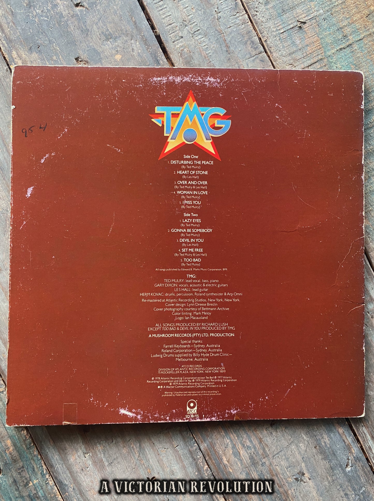 TMG - Ted Mulry Gang - Disturbing the Peace - Promotional Copy - 1979 - ATCO Records - Rock - Vinyl LP/Record Album - Used