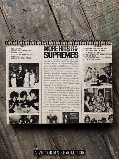 The Supremes - More Hits By The Supremes (1965) - Motown - Soul/R+B - Salvaged + Upcycled Vinyl LP Record Album Cover Notebook