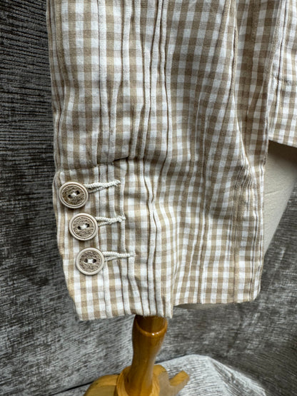 Light Brown and White Jacket with Crochet Details