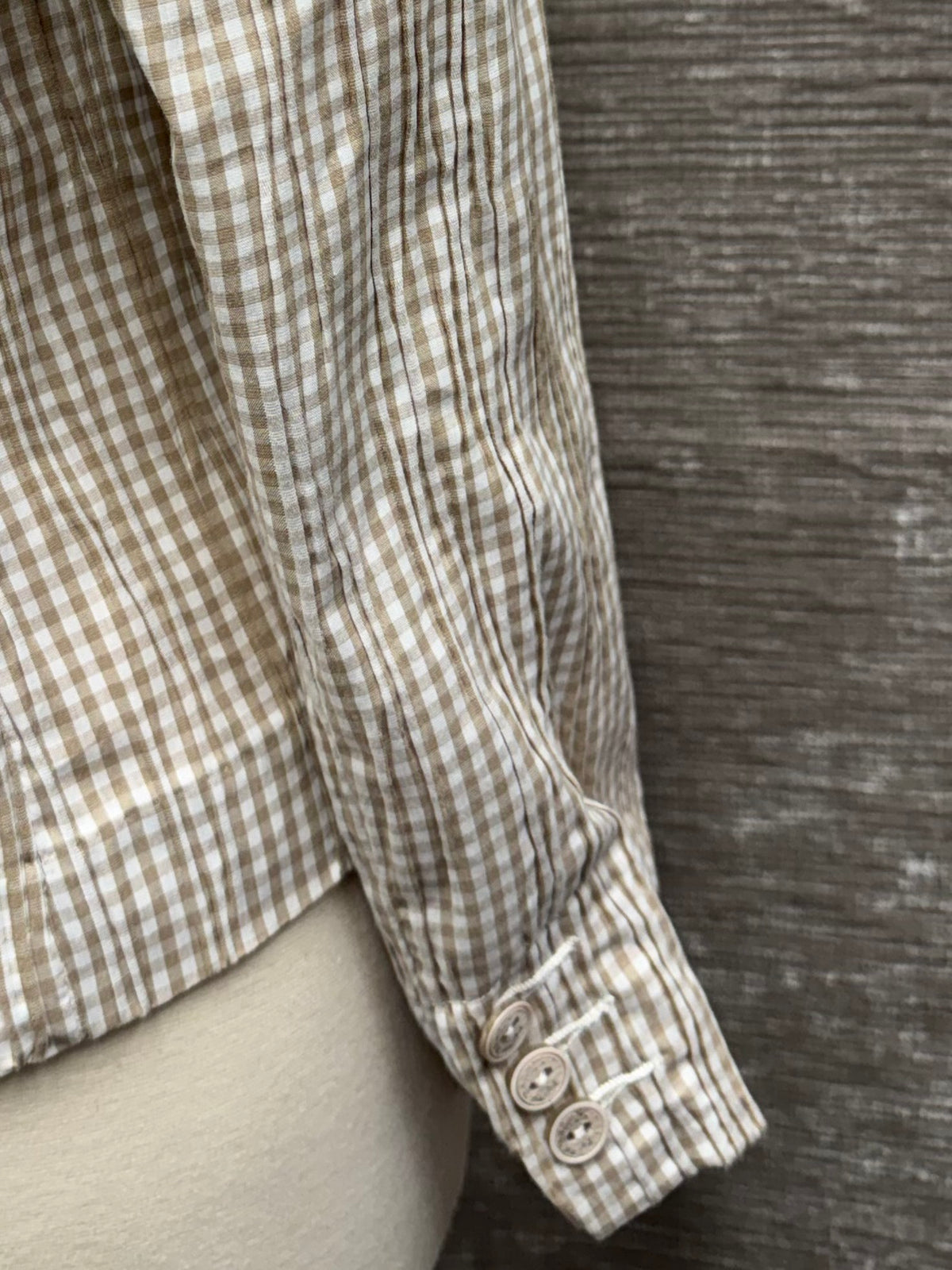 Light Brown and White Jacket with Crochet Details