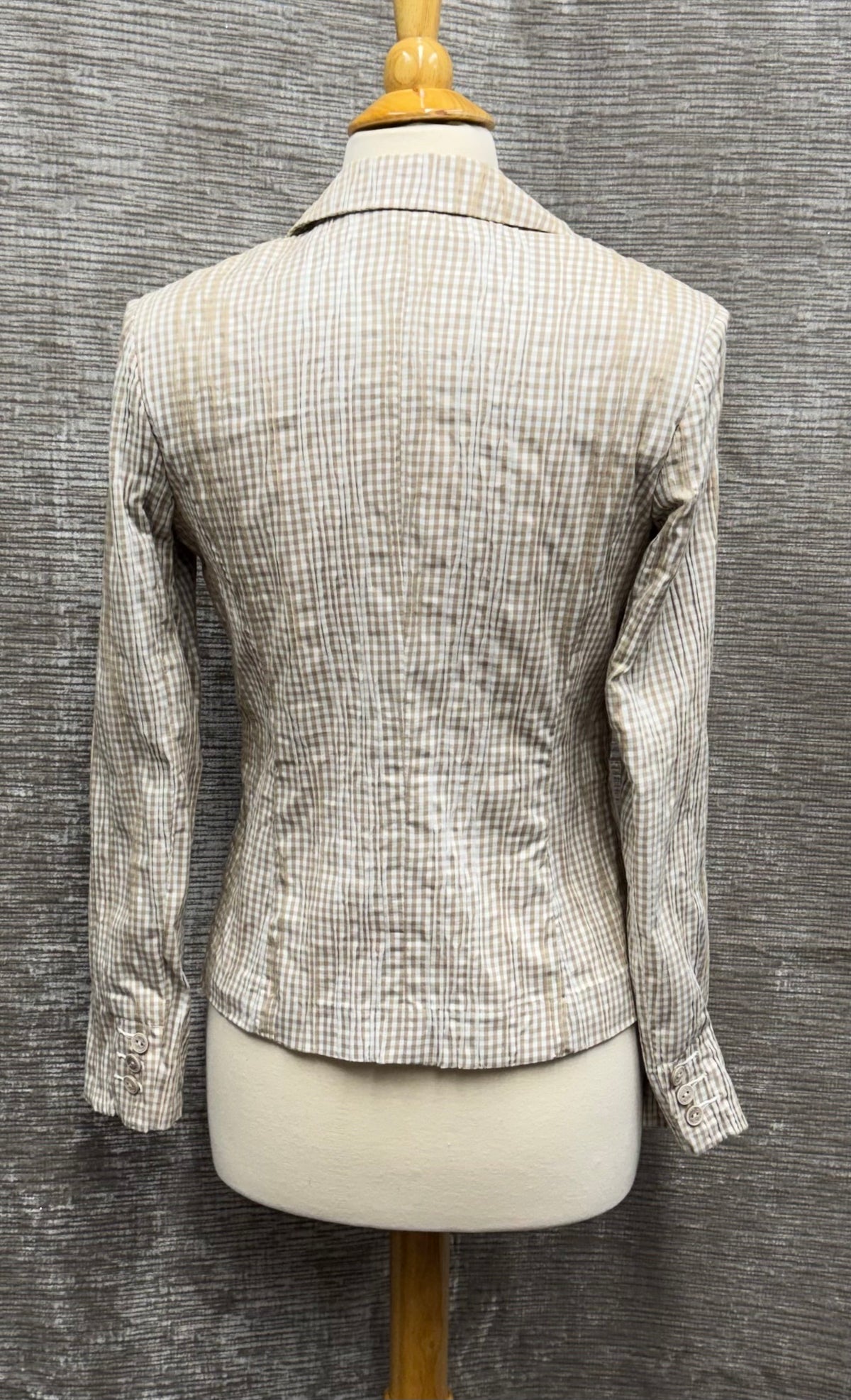 Light Brown and White Jacket with Crochet Details