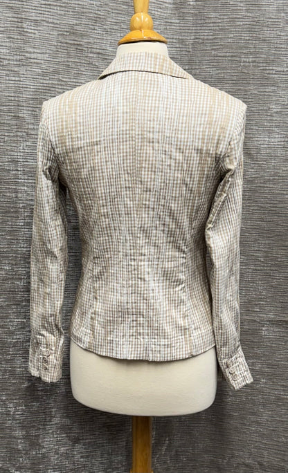 Light Brown and White Jacket with Crochet Details