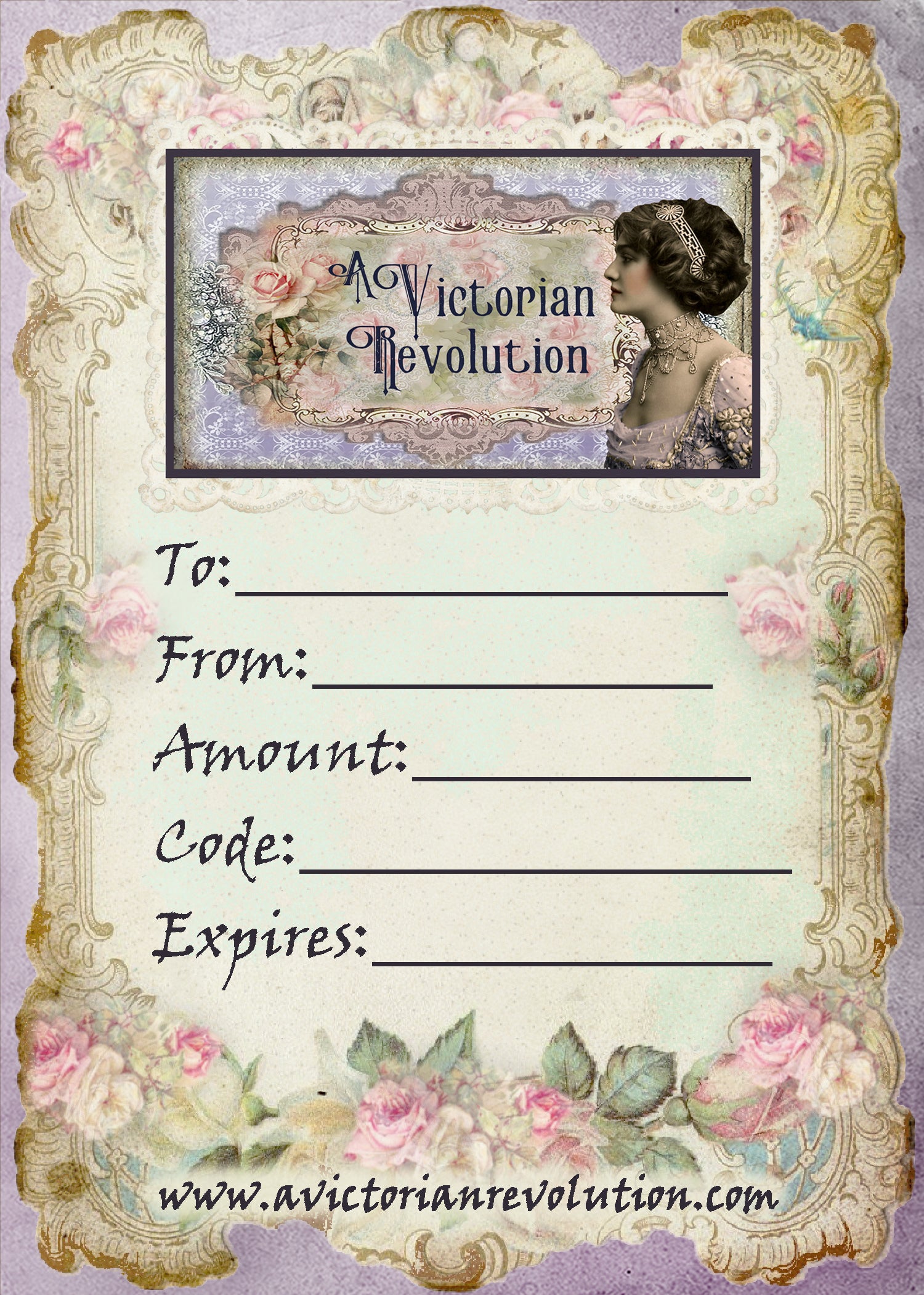 A Victorian Revolution Gift Certificate