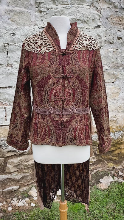 Elegant Paisley Upcycled Victorian Jacket -SMALL