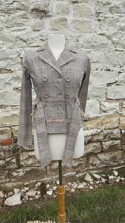 Light Brown Plaid Jacket - Small