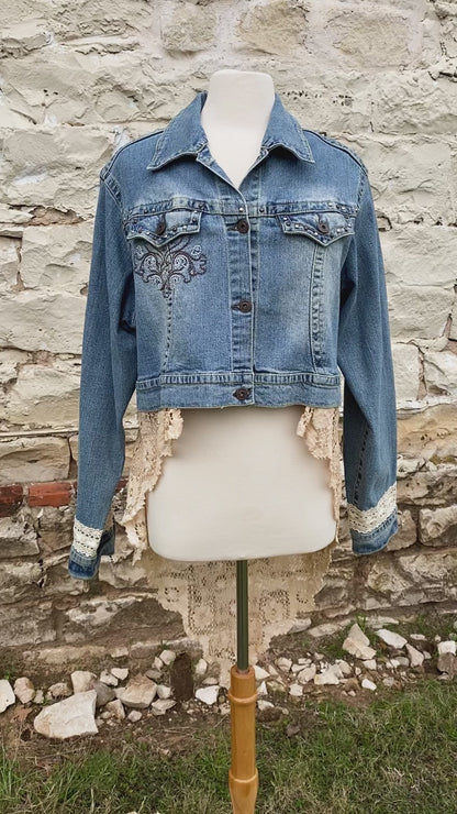Western Denim with Long Vintage Skirt -XXL